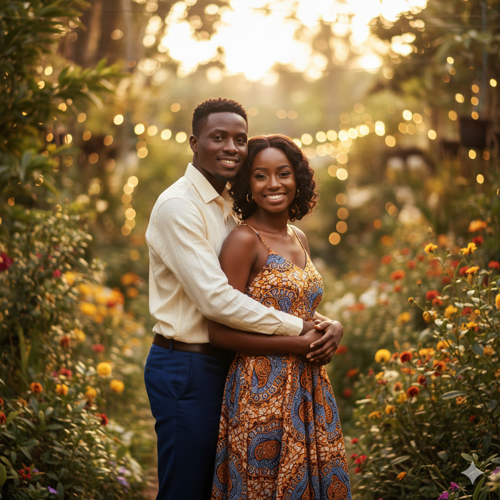Couple in garden